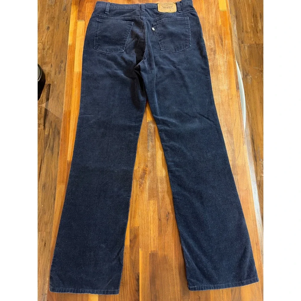 Vintage Levis 517 Corduroy Pants Mens 36x34 Navy Blue Bootcut Made in USA 1988